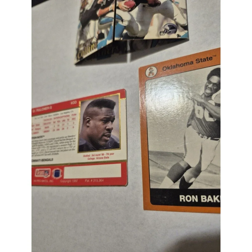 Vintage Football Card Lot Kerry Collins David Fulcher Ron Baker NFL College